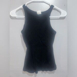 Black Ribbed Tank Top
